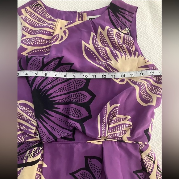 Anthropologie Hand Printed Sariah Limited Edition Very Rare Purple Floral Print - Picture 13 of 16